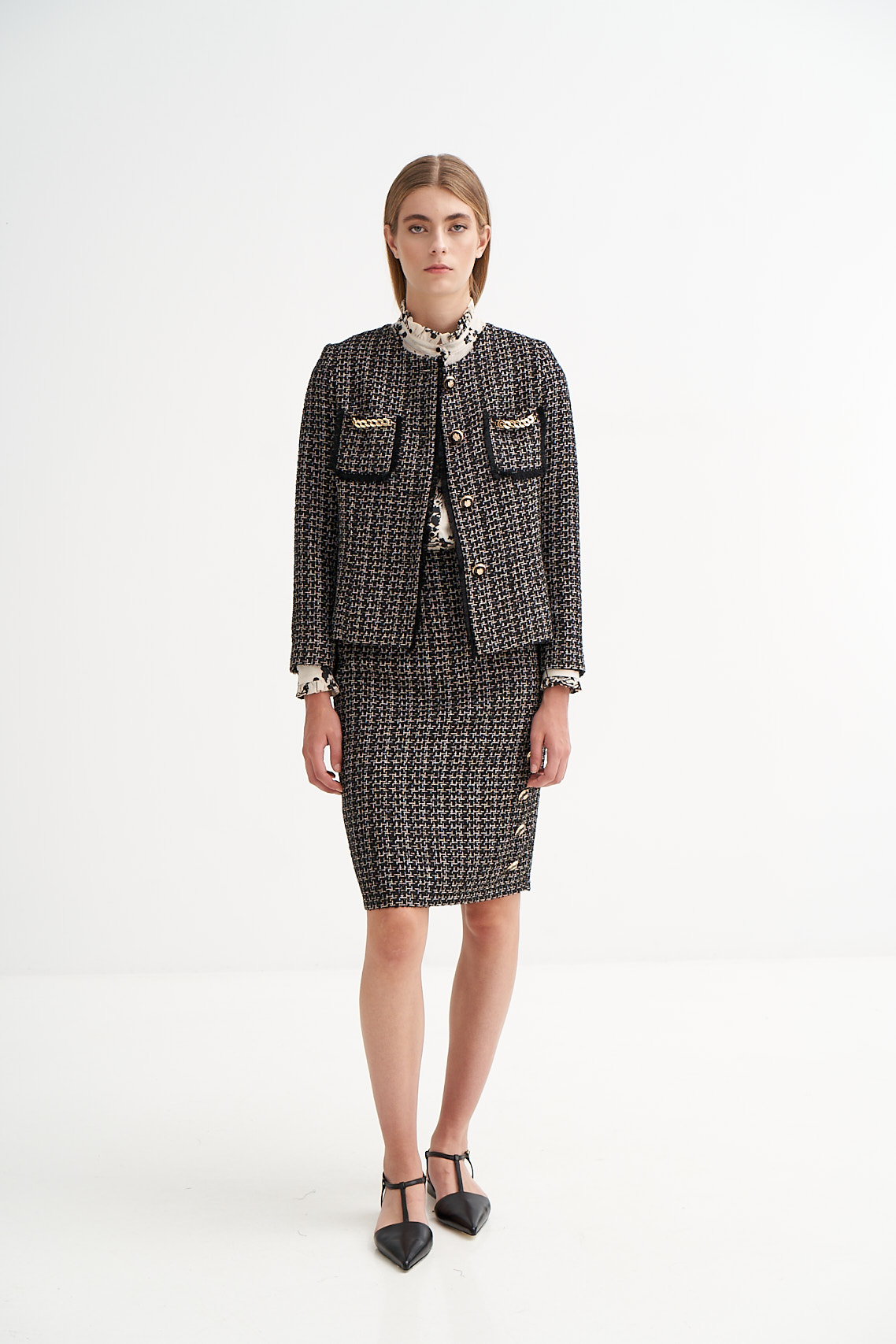 11355 Tweed black φούστα (2)