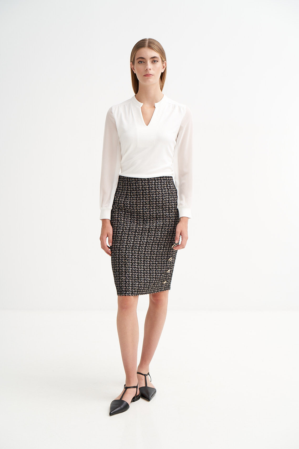 11355 Tweed black φούστα (3)