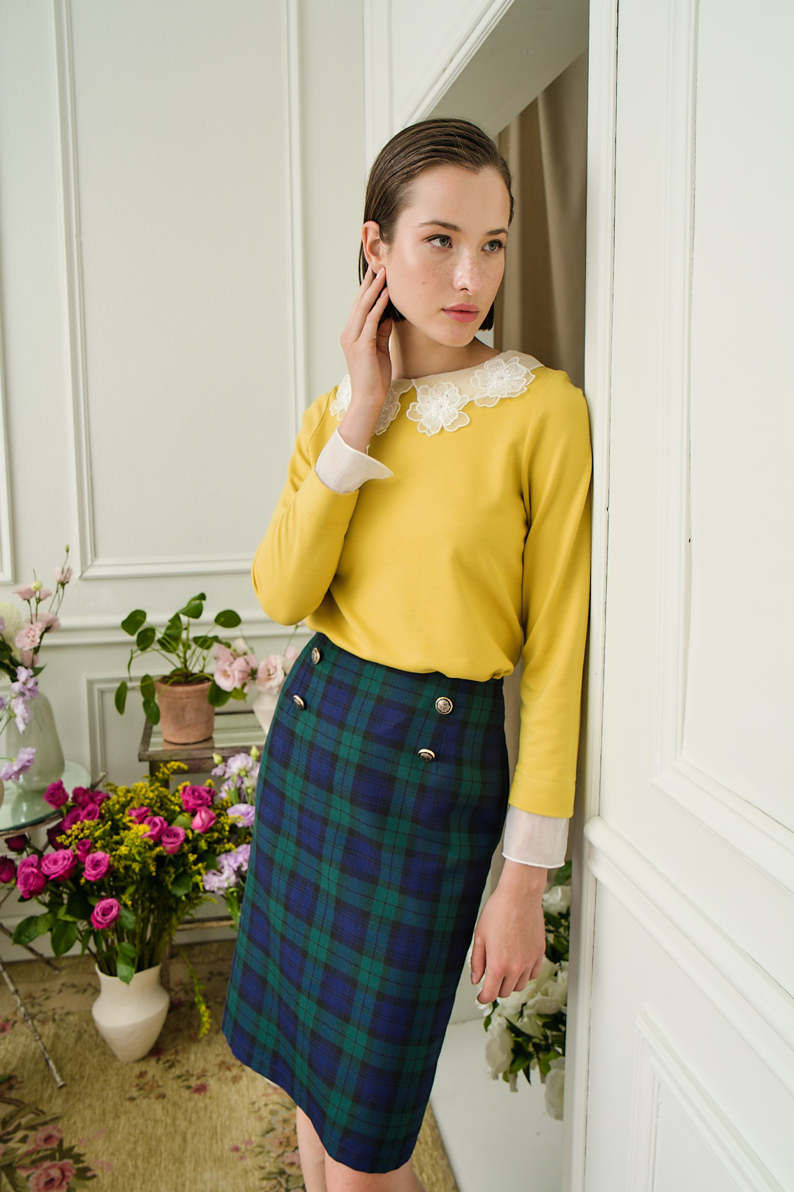 Μπλούζα με οργάντζα γιακά (1)