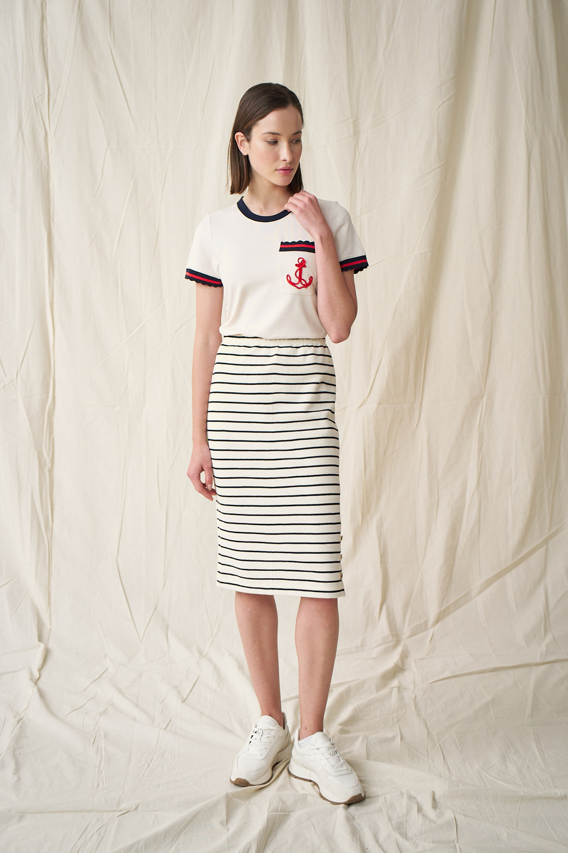 Φούστα ριγέ με κουμπιά (1)